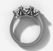 Three Stone Oval Diamond Ring | Jewelverra