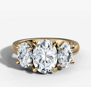 Three Stone Oval Diamond Ring | Jewelverra