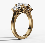 Three Stone Oval Diamond Ring | Jewelverra