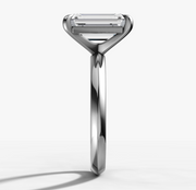Knife Edge Solitaire Engagement Ring with Emerald Cut Diamond