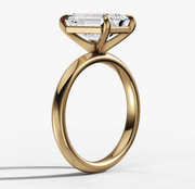 Knife Edge Solitaire Engagement Ring with Emerald Cut Diamond
