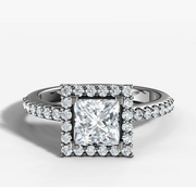 Signature Halo Princess Diamond Ring | Jewelverra
