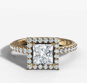 Signature Halo Princess Diamond Ring | Jewelverra