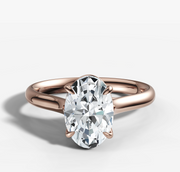 Oval Cathedral Solitaire Ring | Jewelverra
