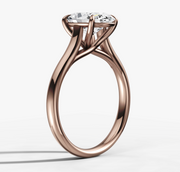 Oval Cathedral Solitaire Ring | Jewelverra