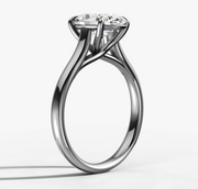 Oval Cathedral Solitaire Ring | Jewelverra
