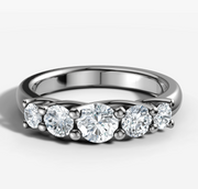 Five Stone Round Diamond Band | Jewelverra