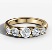 Five Stone Round Diamond Band | Jewelverra