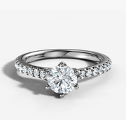 Cathedral Prong Round Diamond Ring | Jewelverra