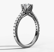 Cathedral Prong Round Diamond Ring | Jewelverra
