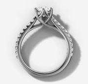 Cathedral Prong Round Diamond Ring | Jewelverra