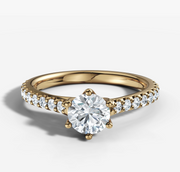 Cathedral Prong Round Diamond Ring | Jewelverra