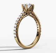 Cathedral Prong Round Diamond Ring | Jewelverra