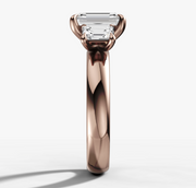 Three Stone Engagement Ring with Emerald Cut Diamonds