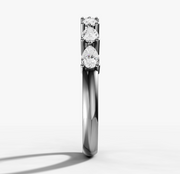 Shared Prong Band With 0.10ct Pear Cut Diamonds Set East West