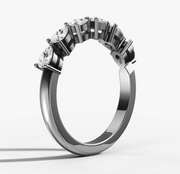 Shared Prong Band With 0.10ct Pear Cut Diamonds Set East West