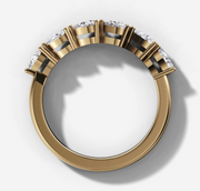 Shared Prong Band With 0.10ct Pear Cut Diamonds Set East West