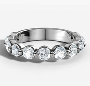 Single Prong Band With 0.10ct Round Brilliant Cut Diamonds