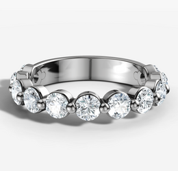 Single Prong Band With 0.10ct Round Brilliant Cut Diamonds