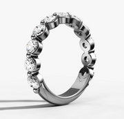 Single Prong Band With 0.10ct Round Brilliant Cut Diamonds