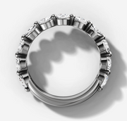 Single Prong Band With 0.10ct Round Brilliant Cut Diamonds