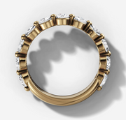 Single Prong Band With 0.10ct Round Brilliant Cut Diamonds