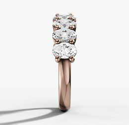 Shared Prong Band With 0.20ct Oval Cut Diamonds