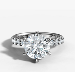 1.50ct Round Diamond Band Engagement Ring