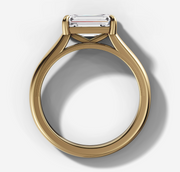 East West Emerald Diamond Ring | Jewelverra