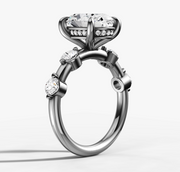 Floating Round Diamond Oval Ring | Jewelverra