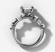 Floating Round Diamond Oval Ring | Jewelverra