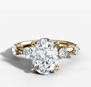 Floating Round Diamond Oval Ring | Jewelverra