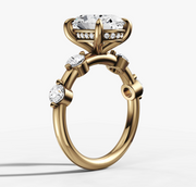 Floating Round Diamond Oval Ring | Jewelverra