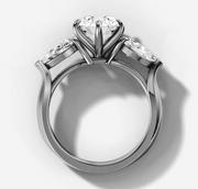 Pear Trilogy Round Diamond Ring | Jewelverra