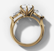 Pear Trilogy Round Diamond Ring | Jewelverra