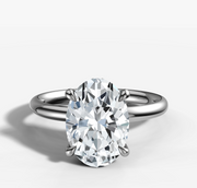 Hidden Halo Oval Solitaire Ring | Jewelverra