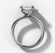 Hidden Halo Oval Solitaire Ring | Jewelverra