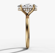 Hidden Halo Oval Solitaire Ring | Jewelverra