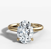 Hidden Halo Oval Solitaire Ring | Jewelverra