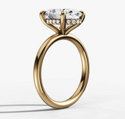 Hidden Halo Oval Solitaire Ring | Jewelverra