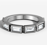 Bezel Set Baguette Diamond Band | Jewelverra
