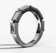 Bezel Set Baguette Diamond Band | Jewelverra