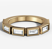 Bezel Set Baguette Diamond Band | Jewelverra