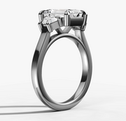 Trapezoid Trilogy Emerald Diamond Ring | Jewelverra