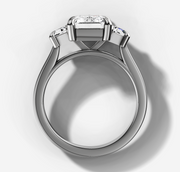 Trapezoid Trilogy Emerald Diamond Ring | Jewelverra