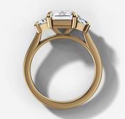 Trapezoid Trilogy Emerald Diamond Ring | Jewelverra