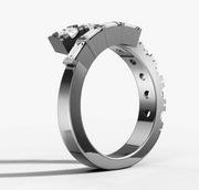 Baguette and Round Diamond Wrapped Band | Jewelverra