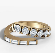 Baguette and Round Diamond Wrapped Band | Jewelverra