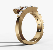 Baguette and Round Diamond Wrapped Band | Jewelverra