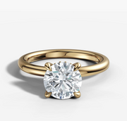 Hidden Halo Round Diamond Solitaire Ring | Jewelverra